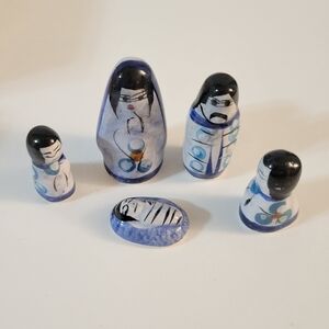 Tonala Mexican Pottery Nativity Set Miniature